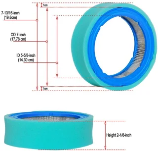 Omgoods luchtfilter voor grasmaaier