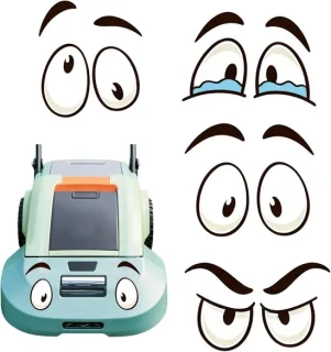 Oogstickers robotmaaier - 4 stuks - waterdicht
