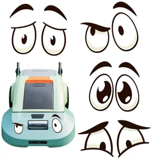 Oogstickers voor grasmaaier en decoratie