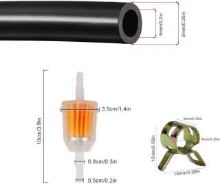 Petroleumfilter set 15-delig met brandstofslang 2m ShopVlot