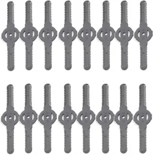 Plastic grasmaaier mesjes 16 stuks zwart