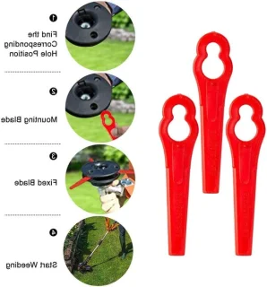Plastic grasmaaier mesjes - vervangende bladen - 30 stuks - wit