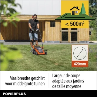 Powerplus POWDPG75610 Dual Power accu grasmaaier 40V 420mm