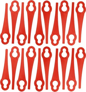 Reservemesjes grastrimmer - kunststof - 20 stuks - rood