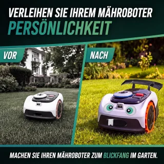 Robotmaaiersticker en spoilerset - decoratie voor grasmaaier - ServiceTopper