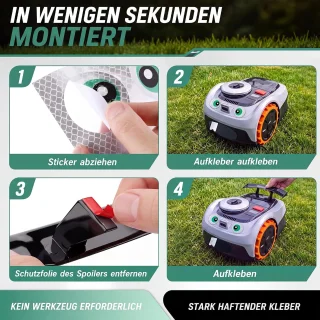 Robotmaaiersticker en spoilerset - decoratie voor grasmaaier - ServiceTopper