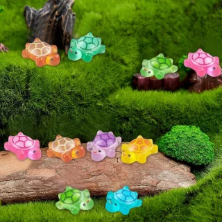 Schildpadden Mini Figuren Gloeiend 100 Stuks Hars Poppenhuis Miniaturen