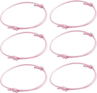 SeoulCraft 50x Gewaxte Polyester Armbanden Roze