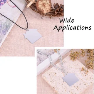 Set van 10 aluminium blanco stempel tags hangers 35x38,5x1 mm