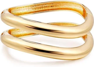Set van 2 damesarmbanden – roestvrij staal, goud en zilver