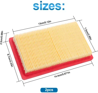 Set van 2 luchtfilters voor grasmaaier