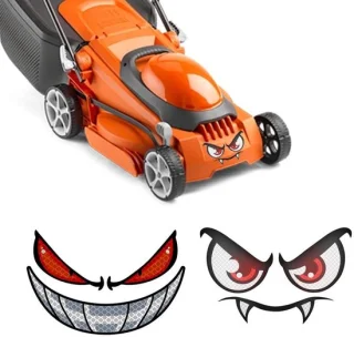 Set van 2 robotgrasmaaier-oogstickers