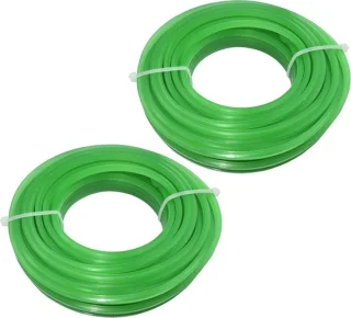 Set van 2 vervangende vierkante draadsporen voor grasmaaiers - nylon koord - groen