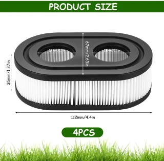 Set van 4 luchtfilters voor grasmaaiermotoren