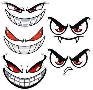 Set van 5 robotgrasmaaierst stickers met ogen