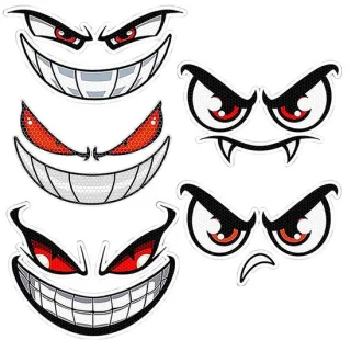 Set van 5 robotgrasmaaierstickerogen
