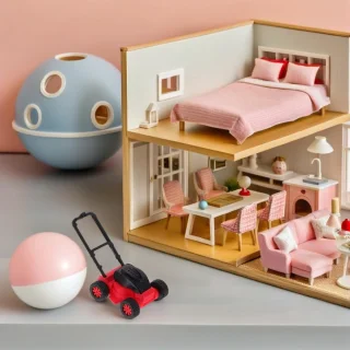 SHINEOFI miniatuur grasmaaier voor poppenhuisdecoratie