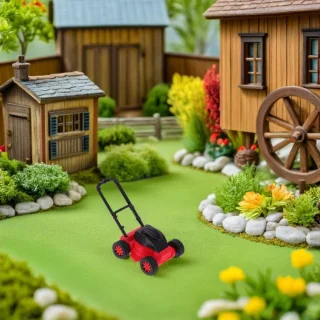 SHINEOFI miniatuur grasmaaier voor poppenhuisdecoratie