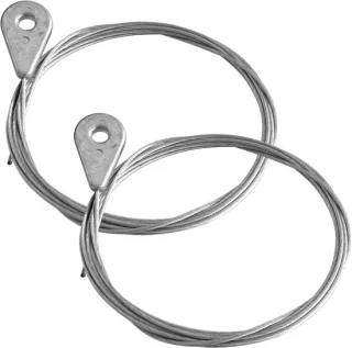 SnelShoppen 2 x flexibele grasmaaier kabel 1.5 mm 2.5 m met oogkop ø 6.5 mm