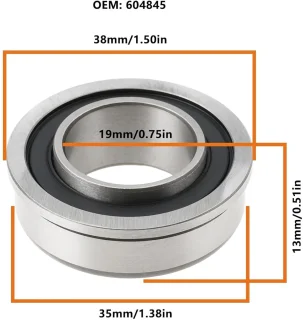 SnelShoppen 4pcs voorwiel lagers 604845 19x35/38x13mm geschikt voor grasmaaier