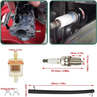 SnelShoppen carburateur voor grasmaaier, vervangingsset voor motor RS100 100cc