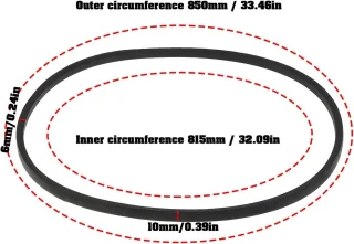SnelShoppen - Maat 22431-VE0-L02 Grasmaaier Aandrijfriem 850mm met Rubber en Vezel, Tuinaccessoires voor Honda Grasmaaier