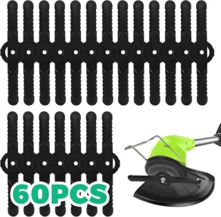 SnelShoppen - Pack van 60 vervangbladen voor grastrimmer 14 cm, zwart