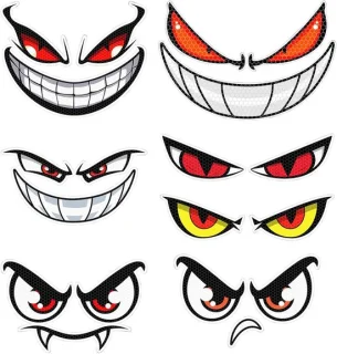 SnelShoppen - pack van 7 robot grasmaaier oog stickers