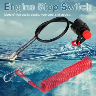 SnelShoppen - Snijcircuitschakelaar Boot, Motor, Grasmaaier met Lanyard Koord - Hoogwaardige Waterdichte Veiligheidsstopknop voor ATV's en Motorrijden