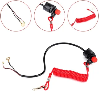 SnelShoppen - Snijcircuitschakelaar Boot, Motor, Grasmaaier met Lanyard Koord - Hoogwaardige Waterdichte Veiligheidsstopknop voor ATV's en Motorrijden