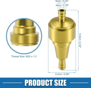 SnelShoppen universele gas inline brandstoffilter 6mm