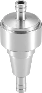 SnelShoppen universele inline brandstoffilter 6mm OD aluminium, zilver