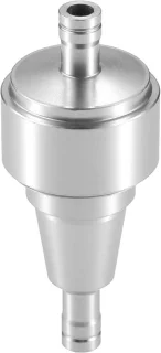 SnelShoppen universele inline brandstoffilter 6mm OD aluminium, zilver