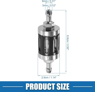 SnelShoppen universele inline brandstoffilter zwart/zilver