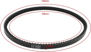 SnelShoppen - Variator Grasmaaier V-snaar 411024, Geschikt voor Hayter en Harrier, 546 x 508 mm, 10 mm Breed, Duurzaam en Betrouwbaar