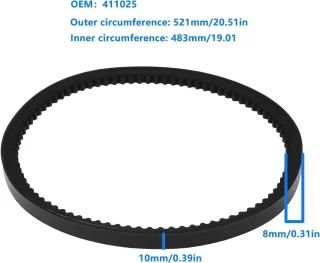 SnelShoppen variatorriem 450 411025 483x10x8mm voor grasmaaier Hayter Harrier 41 en 48