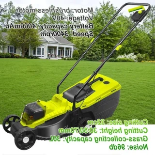 Snoerloze elektrische grasmaaier - 32 cm - groen