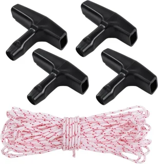 Startertouw 3 mm x 10 m, 4 stuks startergreep, vervangende startkabel voor grasmaaier en kettingzaag - ShopVlot