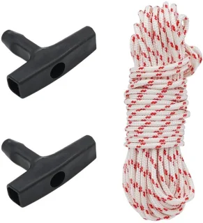 Startkabel met 2 handgrepen voor grasmaaier, 4 meter, 3,5 mm