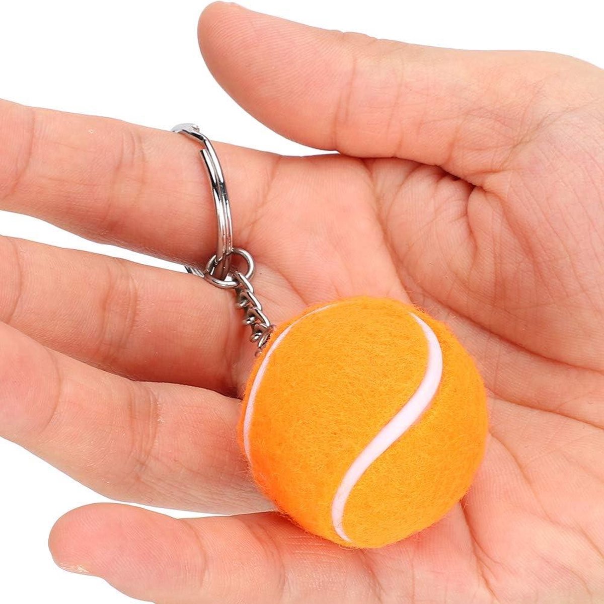 Tennis Key Multi Kleur Fluwelen Sleutelhanger 1.6 inch