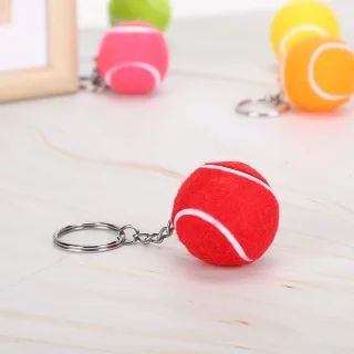 Tennis Key Multi Kleur Fluwelen Sleutelhanger 1.6 inch