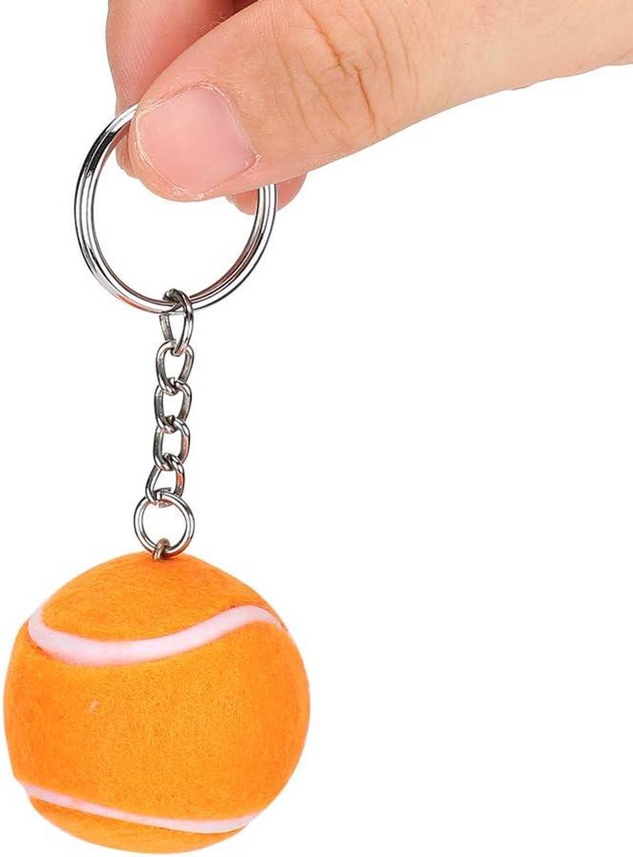 Tennis Key Multi Kleur Fluwelen Sleutelhanger 1.6 inch