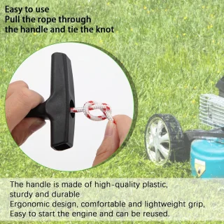 Trekkoord grasmaaier 10m - 3mm diameter - vervangingskoord met 4 handgrepen - ShopVlot
