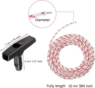 Trekkoord grasmaaier 10m - 3mm diameter - vervangingskoord met 4 handgrepen - ShopVlot