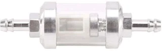 Universeel brandstoffilter 5/16" (8 mm) verchroomd glas