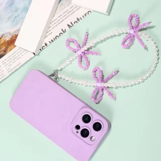 Universeel Kralen Telefoonhangers set van 2 (roze & paars)