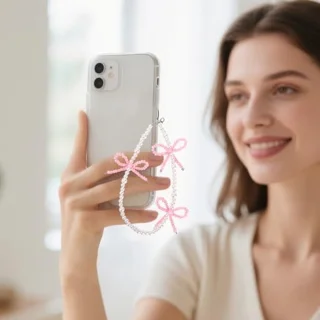 Universeel Kralen Telefoonhangers set van 2 (roze & paars)