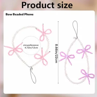 Universeel Kralen Telefoonhangers set van 2 (roze & paars)