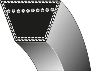 V-riem 12.70 x 2381 mm zwart