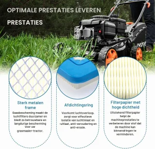 Vemera grasmaaier luchtfilterpatroon 4 stuks